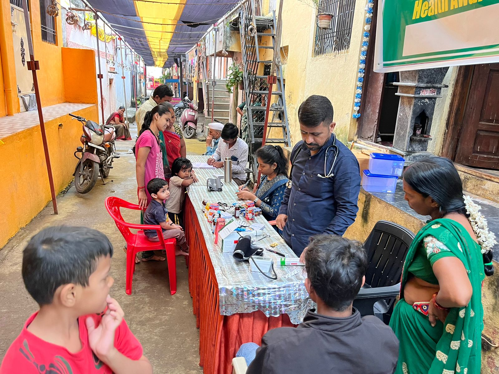 HEALTH CHECK UP CAMP AND DISTRUBUTION OF MEDICINE  